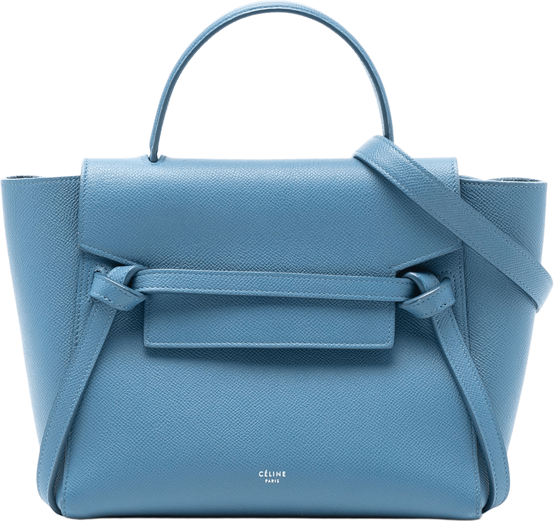 Celine Micro Grained Calfskin Belt Bag, från Luxclusif, i färgen blue.