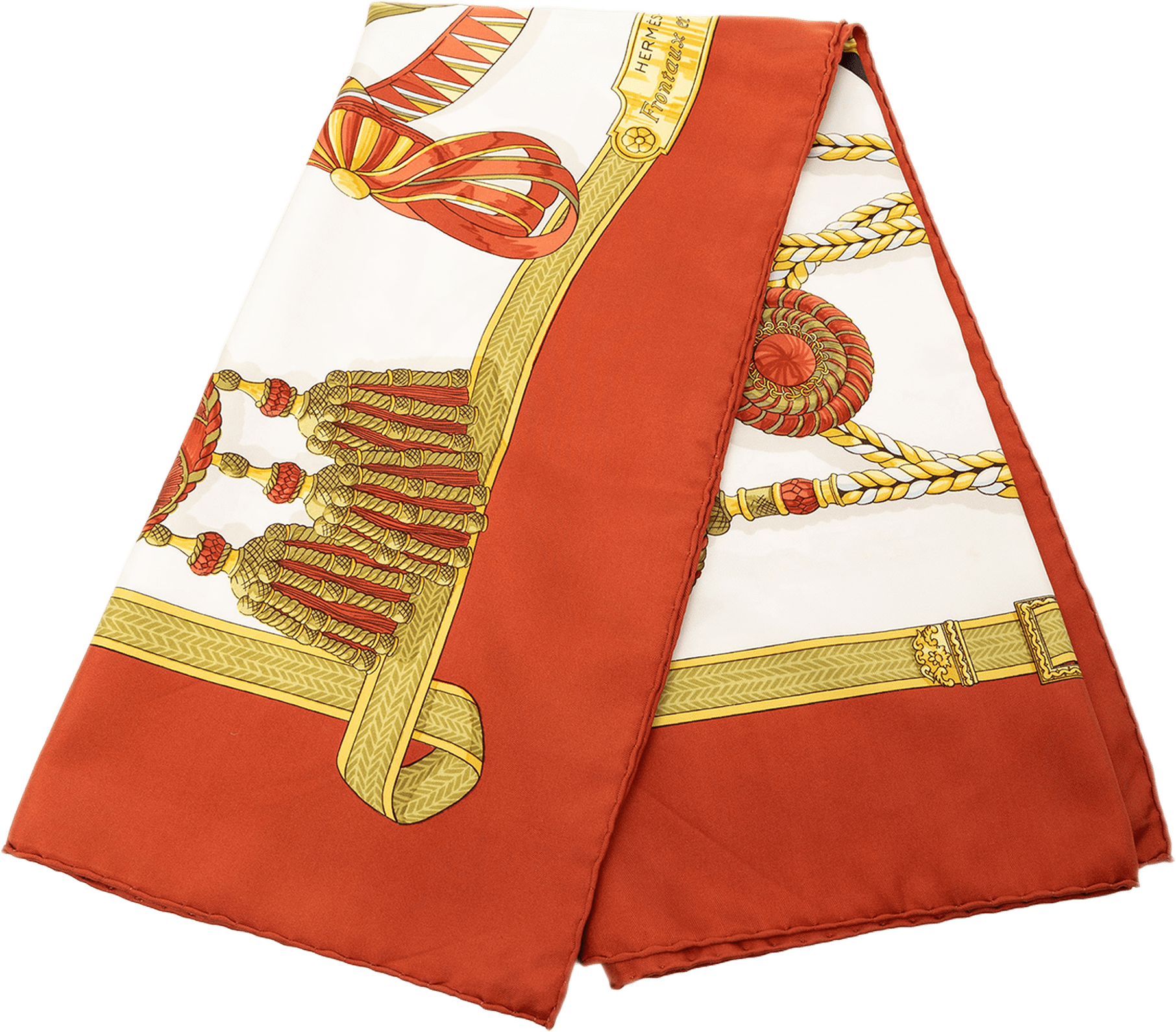 Hermès Frontaux Et Cocardes Silk Scarf 90, från Luxclusif, i färgen white.