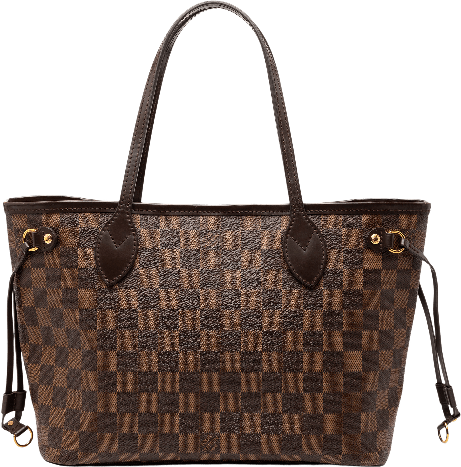 Louis Vuitton Damier Ebene Neverfull Pm, från Luxclusif, i färgen brown.
