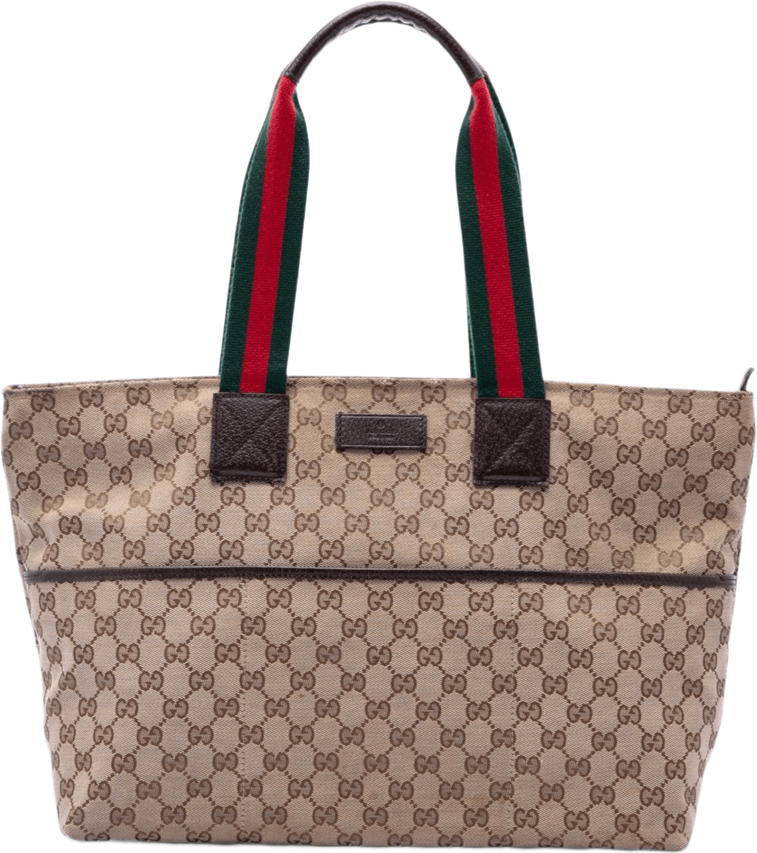 Gucci Gg Canvas Web Tote, från Luxclusif, i färgen beige.