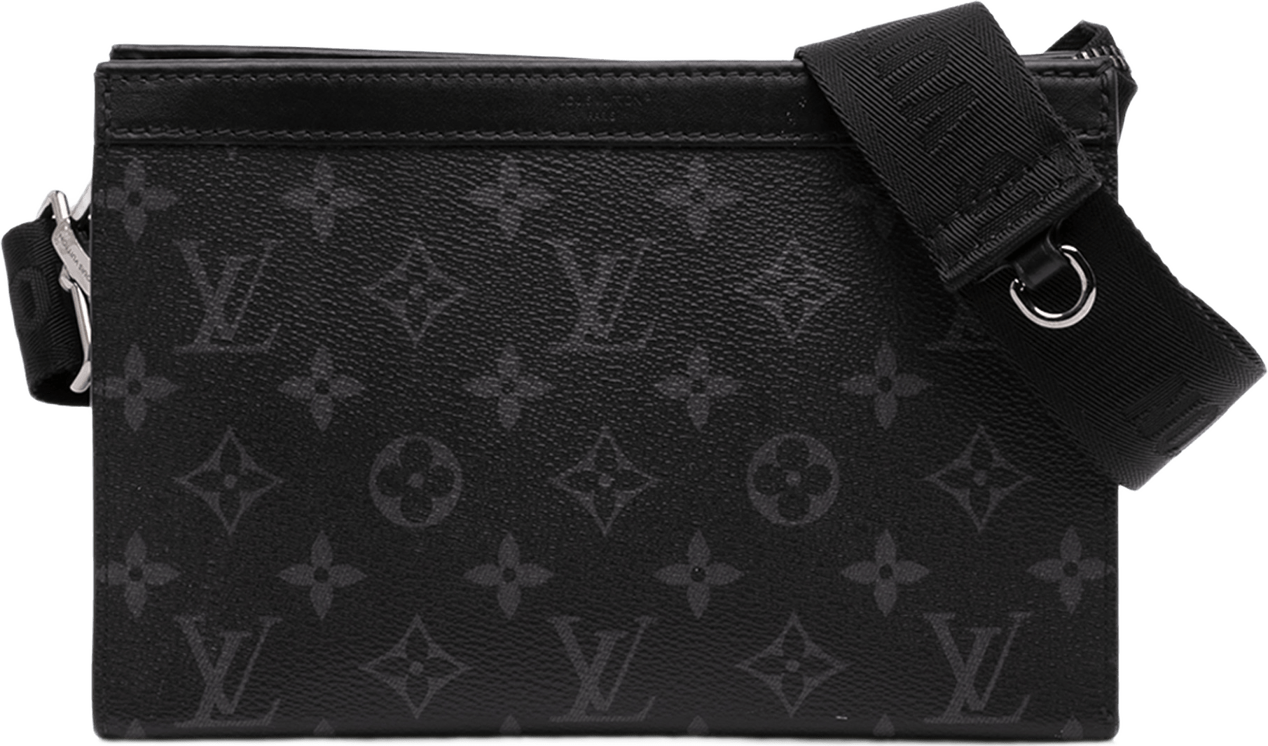 Louis Vuitton Monogram Eclipse Gaston Wearable Wallet, från Luxclusif, i färgen svart.