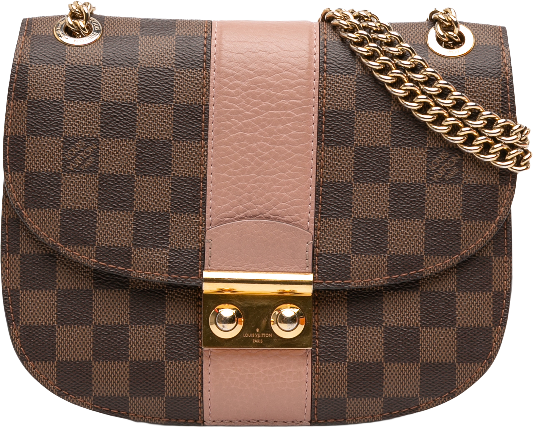 Louis Vuitton Damier Ebene Cuir Taurillon Wight, från Luxclusif, i färgen brown.