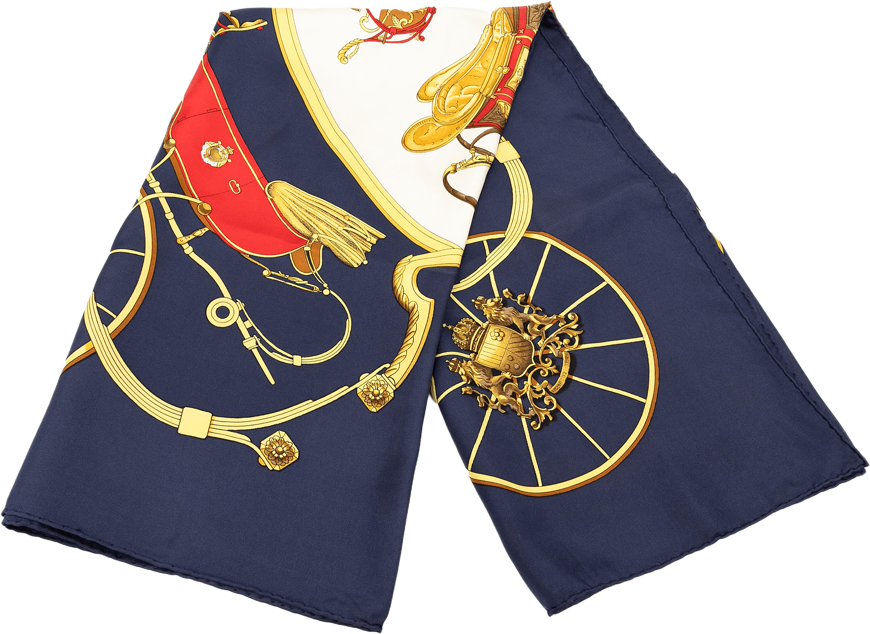 Hermès Springs Silk Scarf 90, från Luxclusif, i färgen navy.