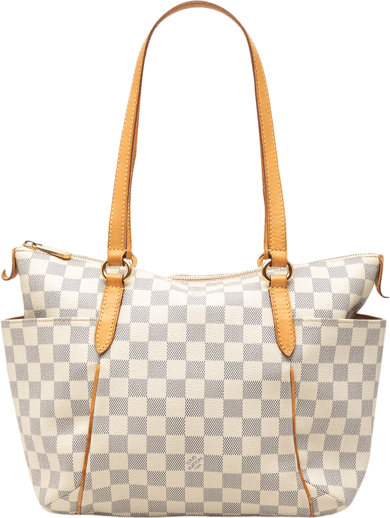 Louis Vuitton Damier Azur Totally Pm, från Luxclusif, i färgen vit.