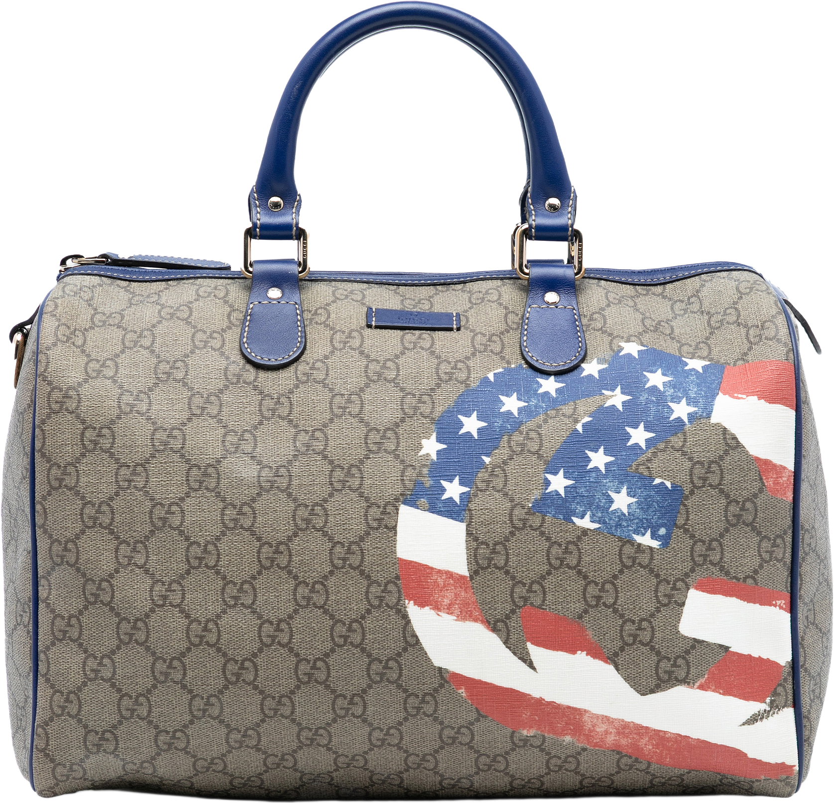Gucci Unicef Medium Gg Supreme American Flag Joy Boston Bag, från Luxclusif, i färgen beige.