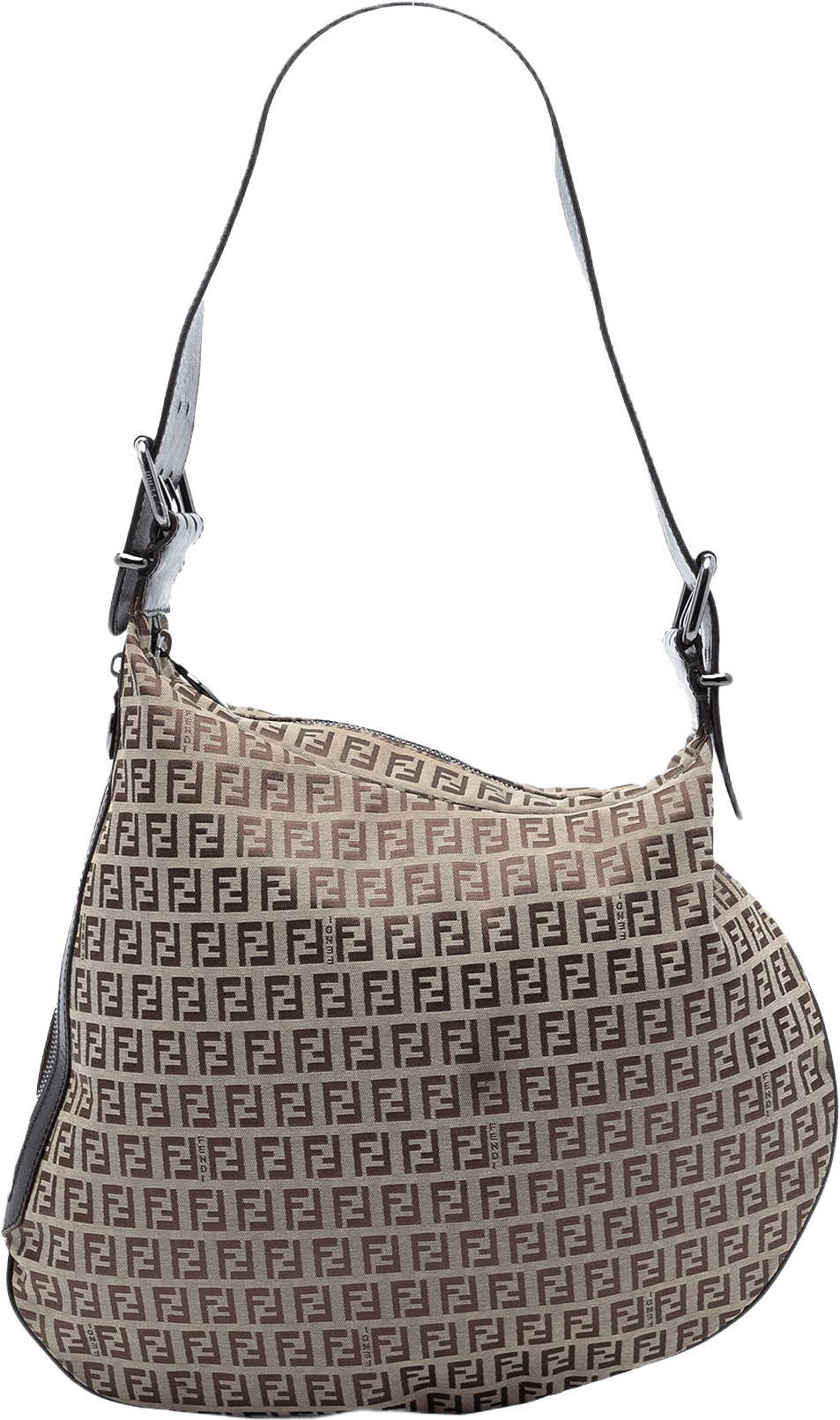 Fendi Zucchino Canvas Oyster Hobo, från Luxclusif, i färgen beige.