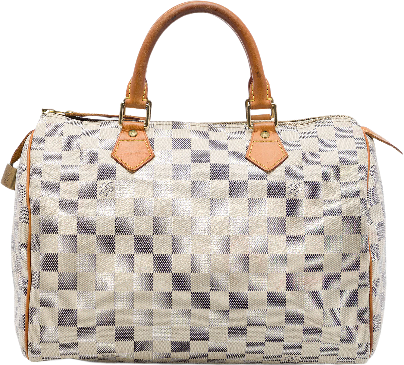 Louis Vuitton Damier Azur Speedy 30, från Luxclusif, i färgen vit.