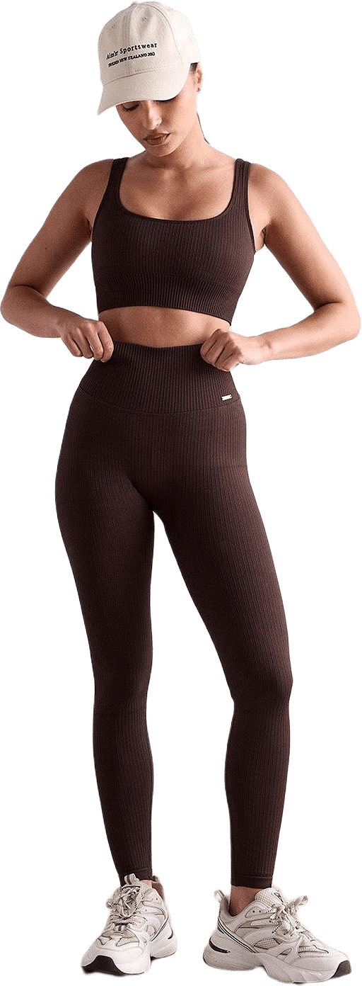 Cacao Ribbed Seamless Tights