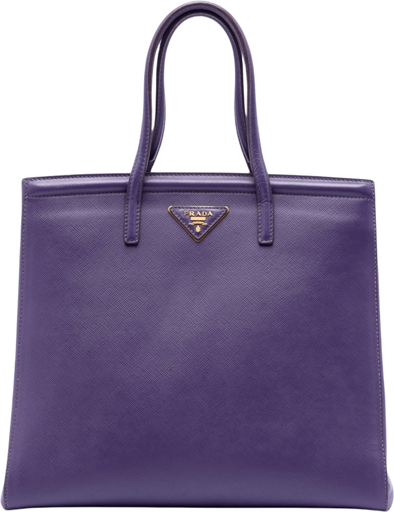 Prada Saffiano Lux Parabole Satchel, från Luxclusif, i färgen violet.