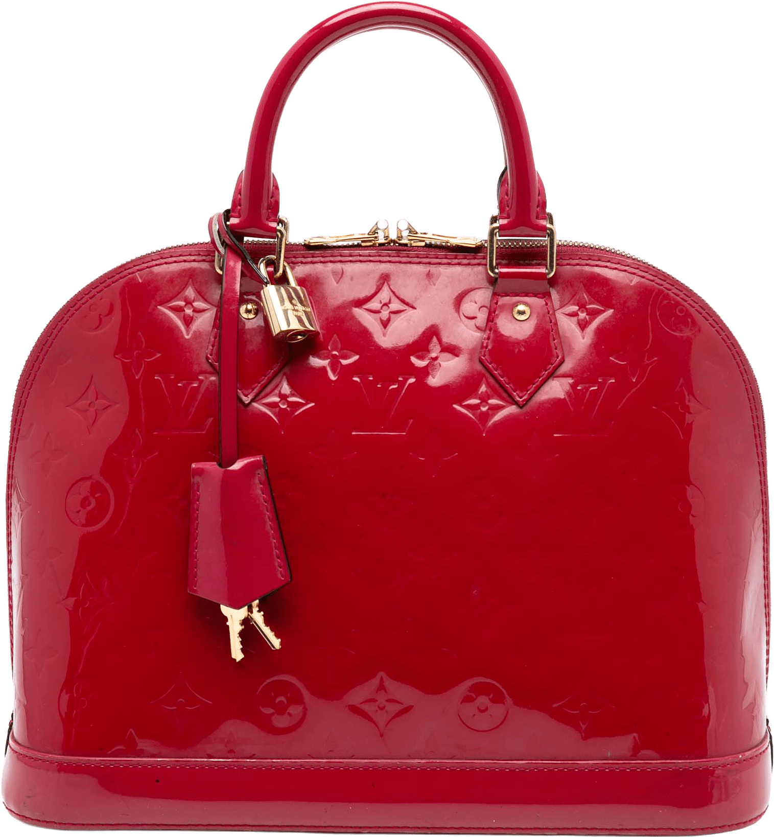 Louis Vuitton Monogram Vernis Alma Pm, från Luxclusif, i färgen red.