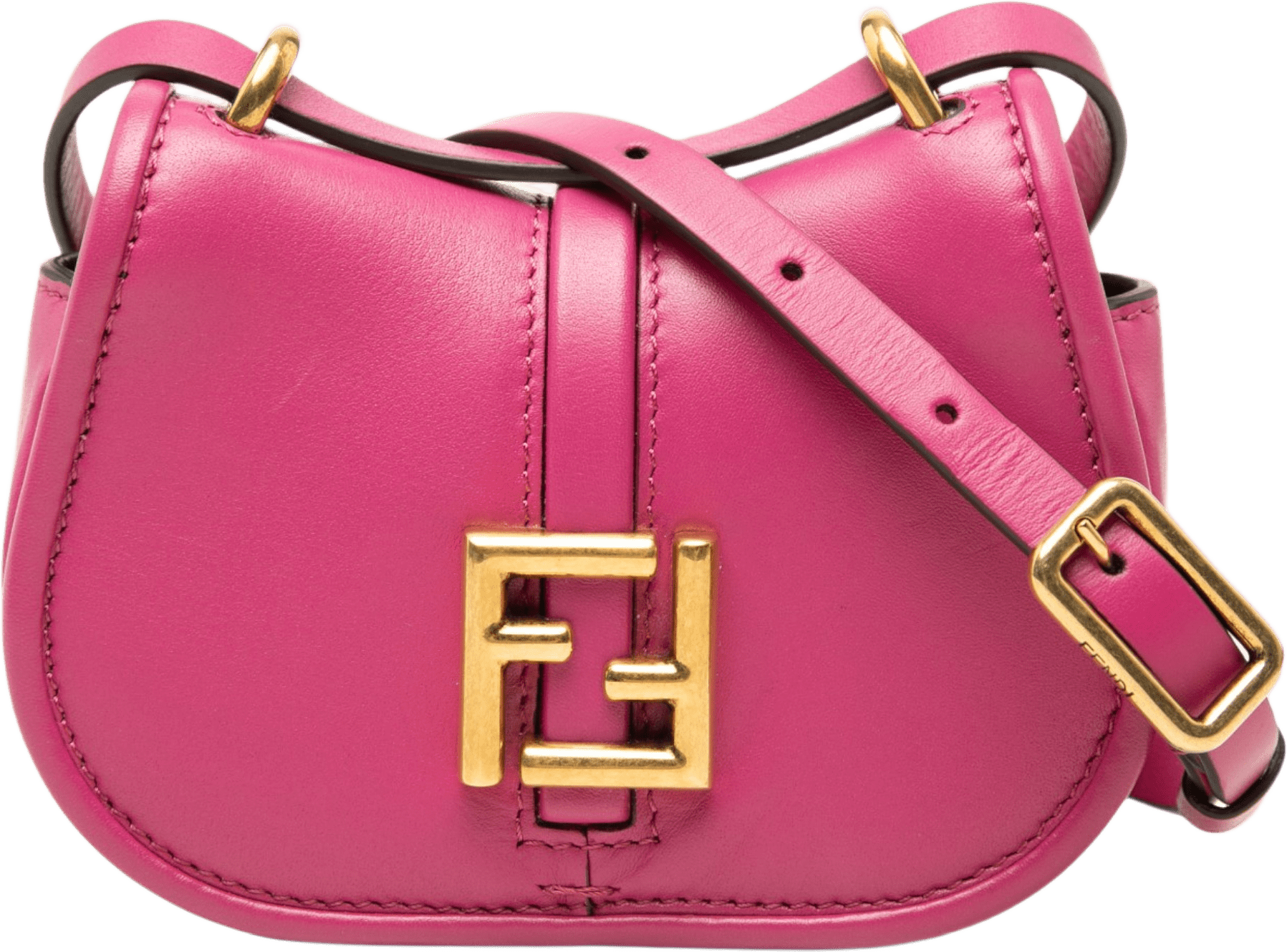 Fendi Nano Leather Ff C Mon Crossbody, från Luxclusif, i färgen rosa.