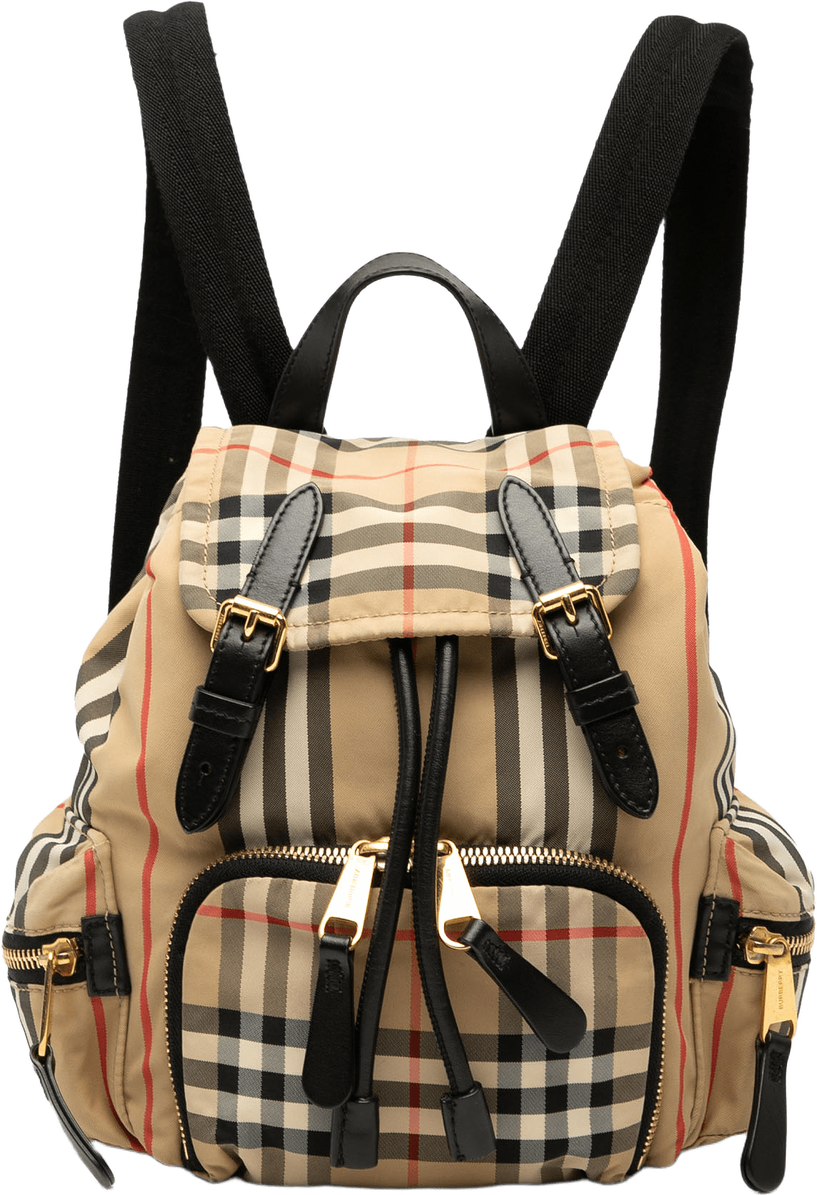 Burberry House Check Canvas Backpack, från Luxclusif, i färgen beige.