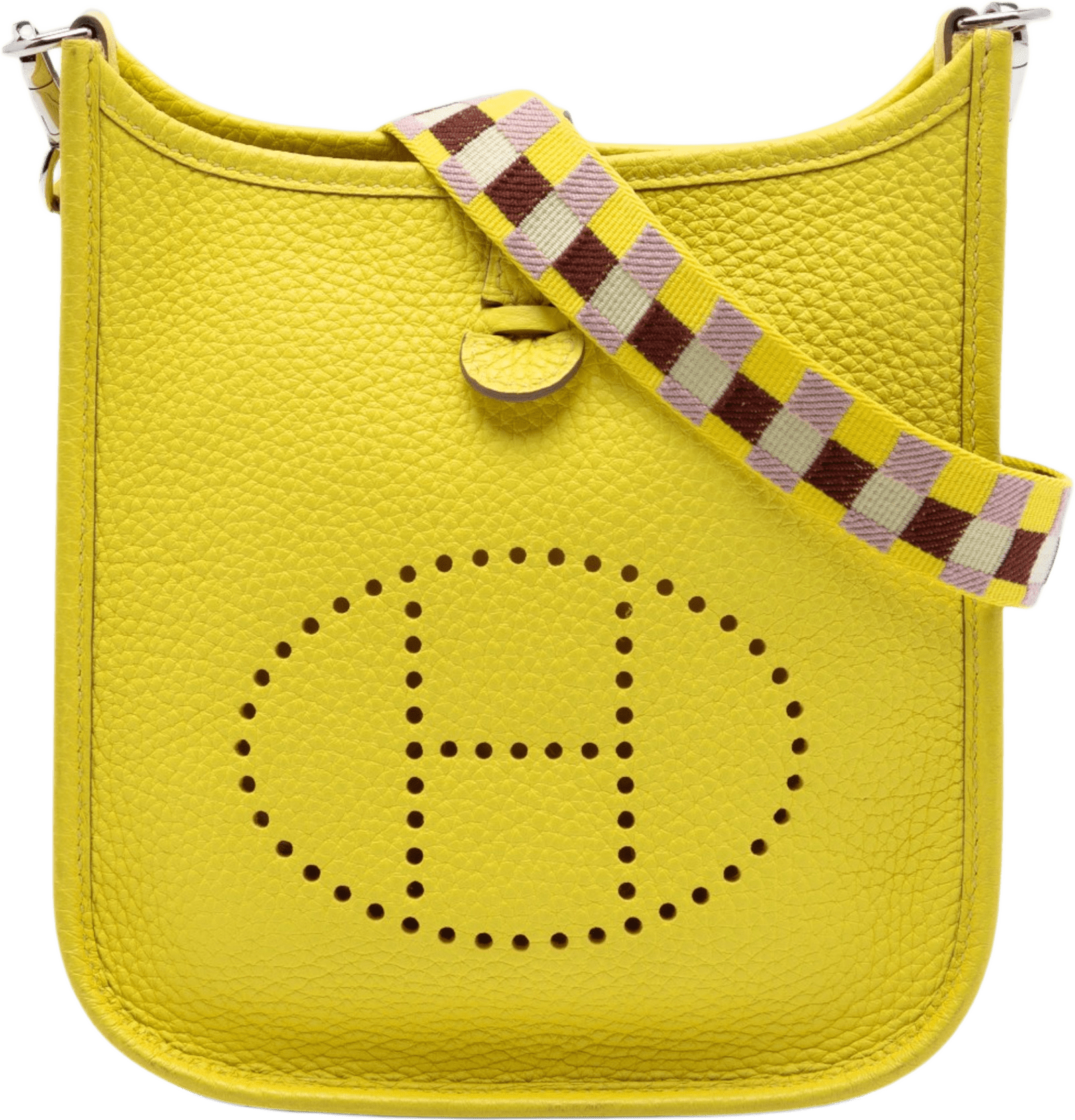 Hermès Clemence Amazone Evelyne 16, från Luxclusif, i färgen neon yellow.