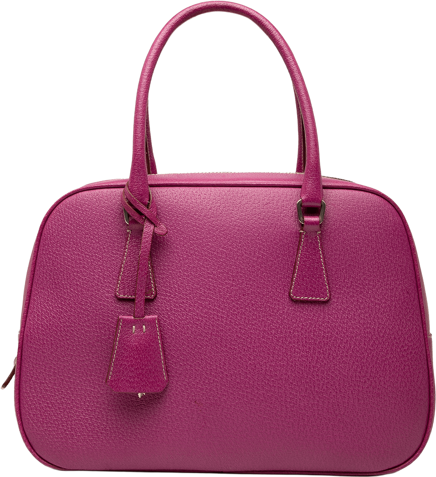Prada Cinghiale Bauletto Handbag, från Luxclusif, i färgen dark pink.