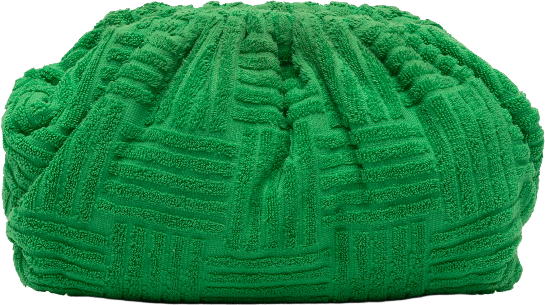 Bottega Veneta Terry Cloth The Pouch, från Luxclusif, i färgen green.
