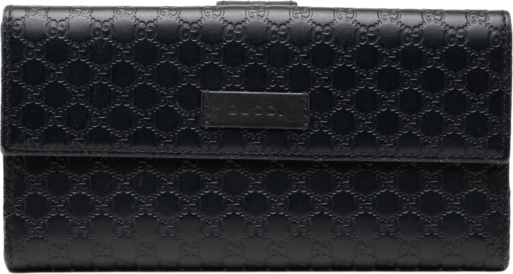 Gucci Microguccissima Long Wallet, från Luxclusif, i färgen navy.