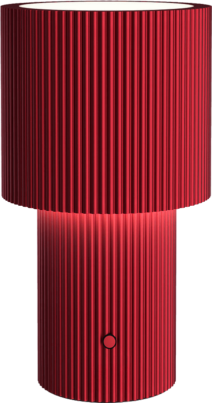 Bordslampa Iluma Portabel, från Herstal, i färgen röd.