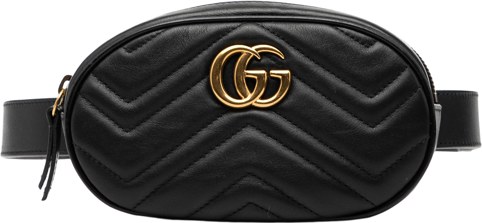 Gucci Gg Marmont Matelasse Leather Belt Bag, från Luxclusif, i färgen black.