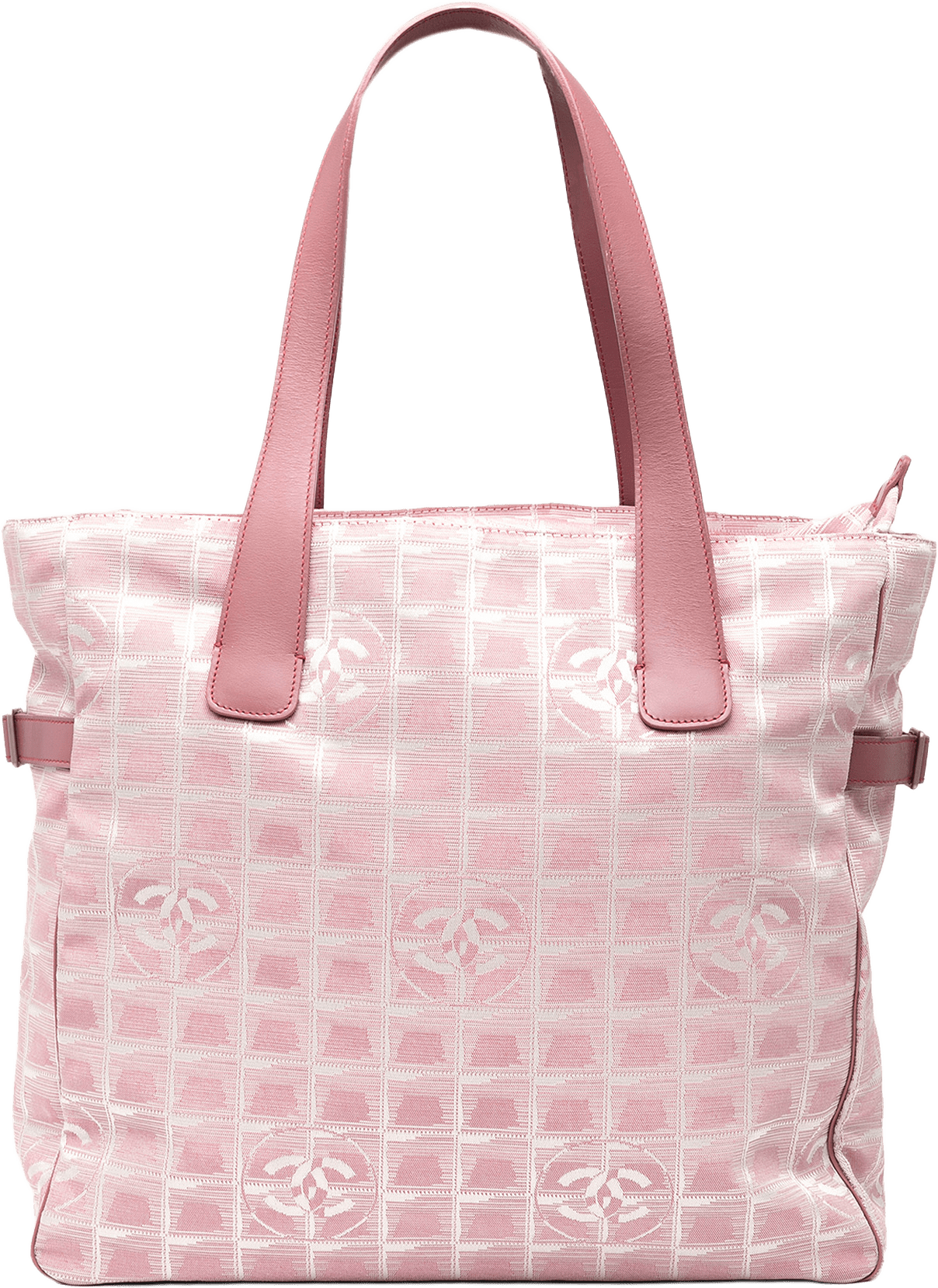 Chanel New Travel Line Nylon Tote, från Luxclusif, i färgen pink.