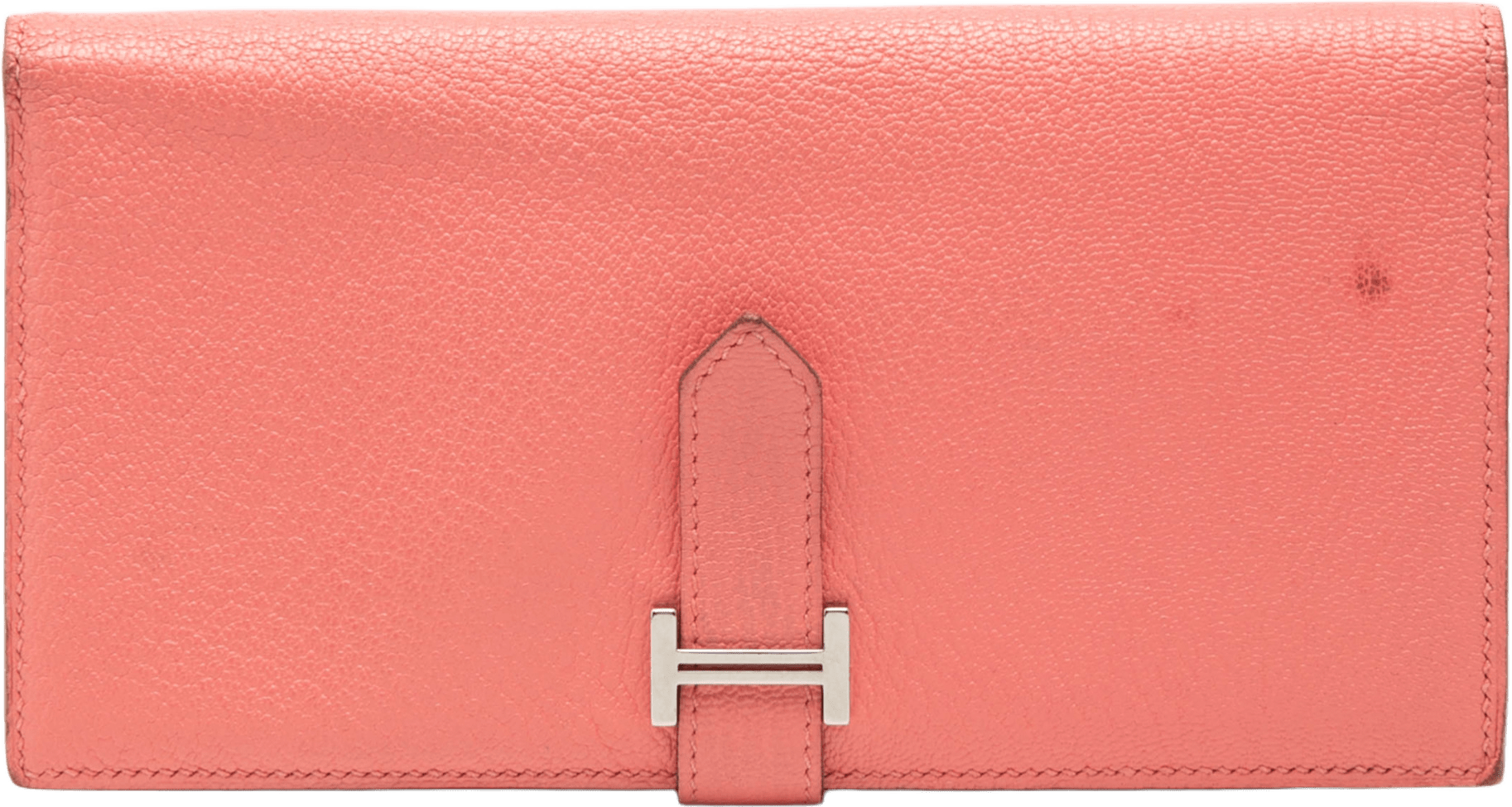 Hermès Chevre Mysore Bearn Long Wallet, från Luxclusif, i färgen blush.
