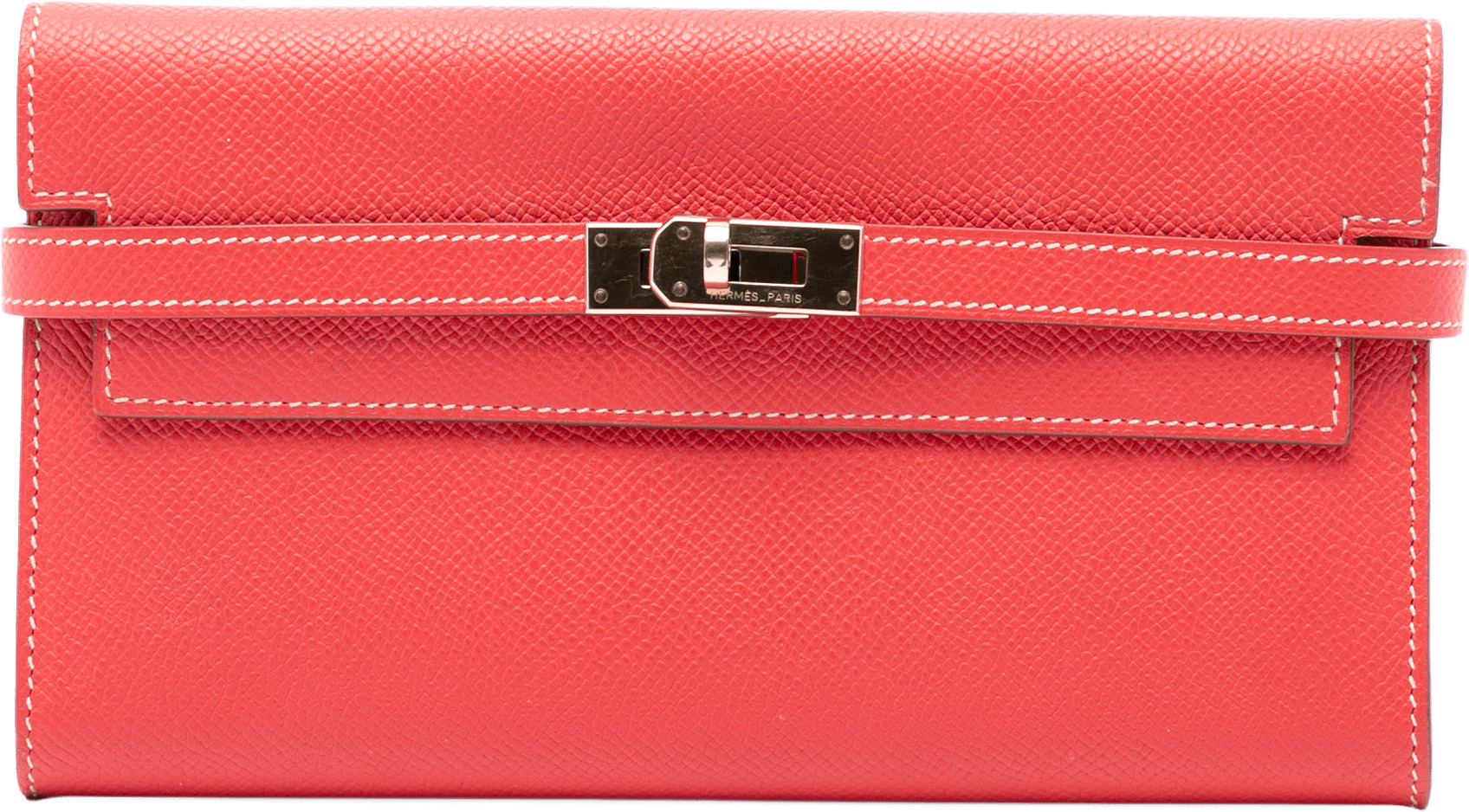Hermès Epsom Verso Kelly Longue Wallet, från Luxclusif, i färgen rosa.