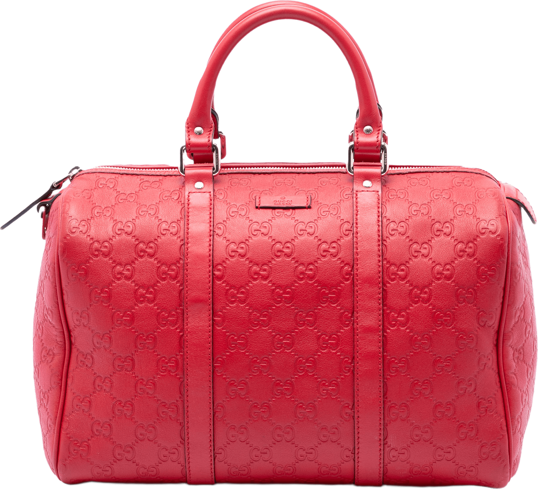 Gucci Medium Guccissima Joy Boston Bag, från Luxclusif, i färgen red.