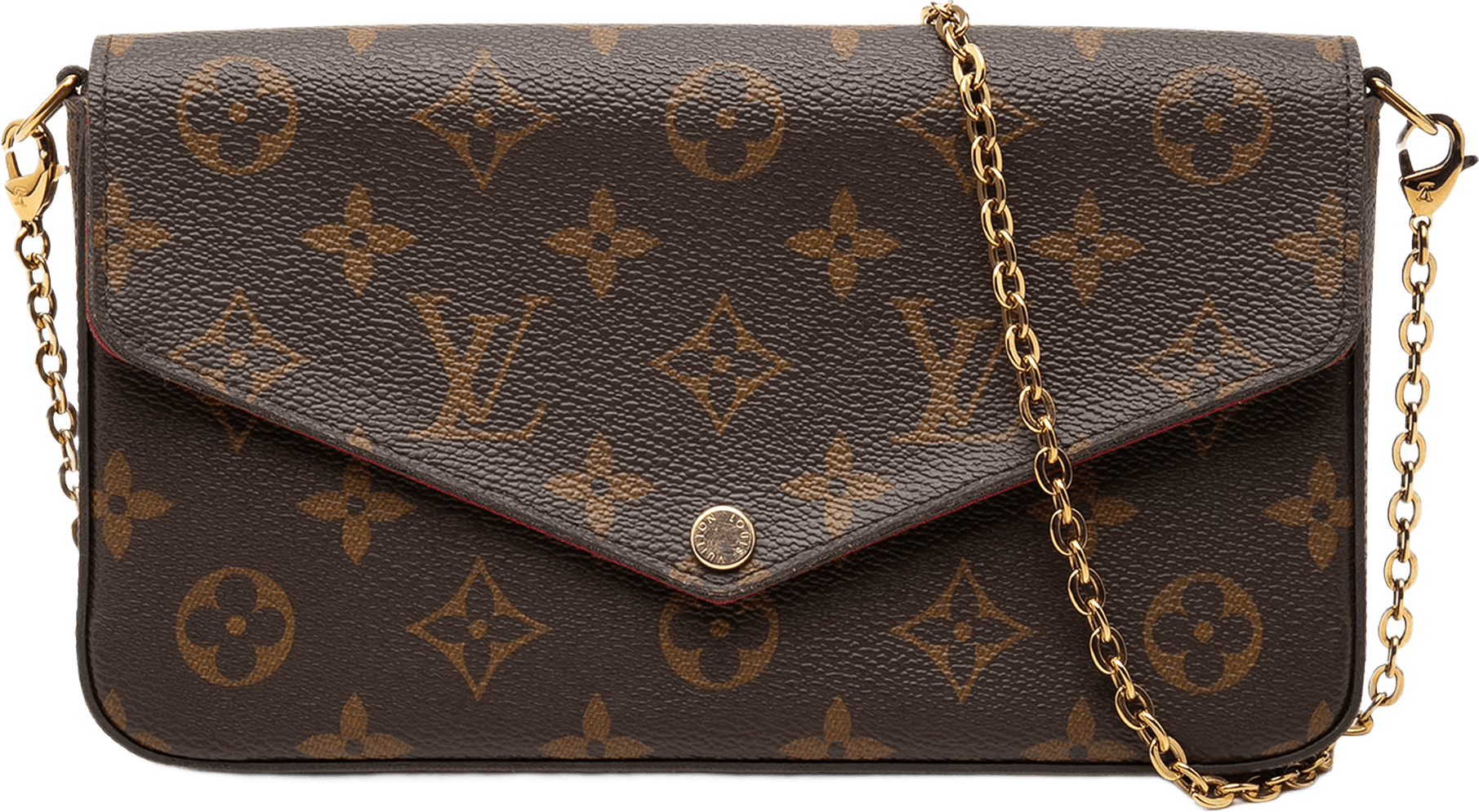 Louis Vuitton Monogram Pochette Felicie, från Luxclusif, i färgen brun.