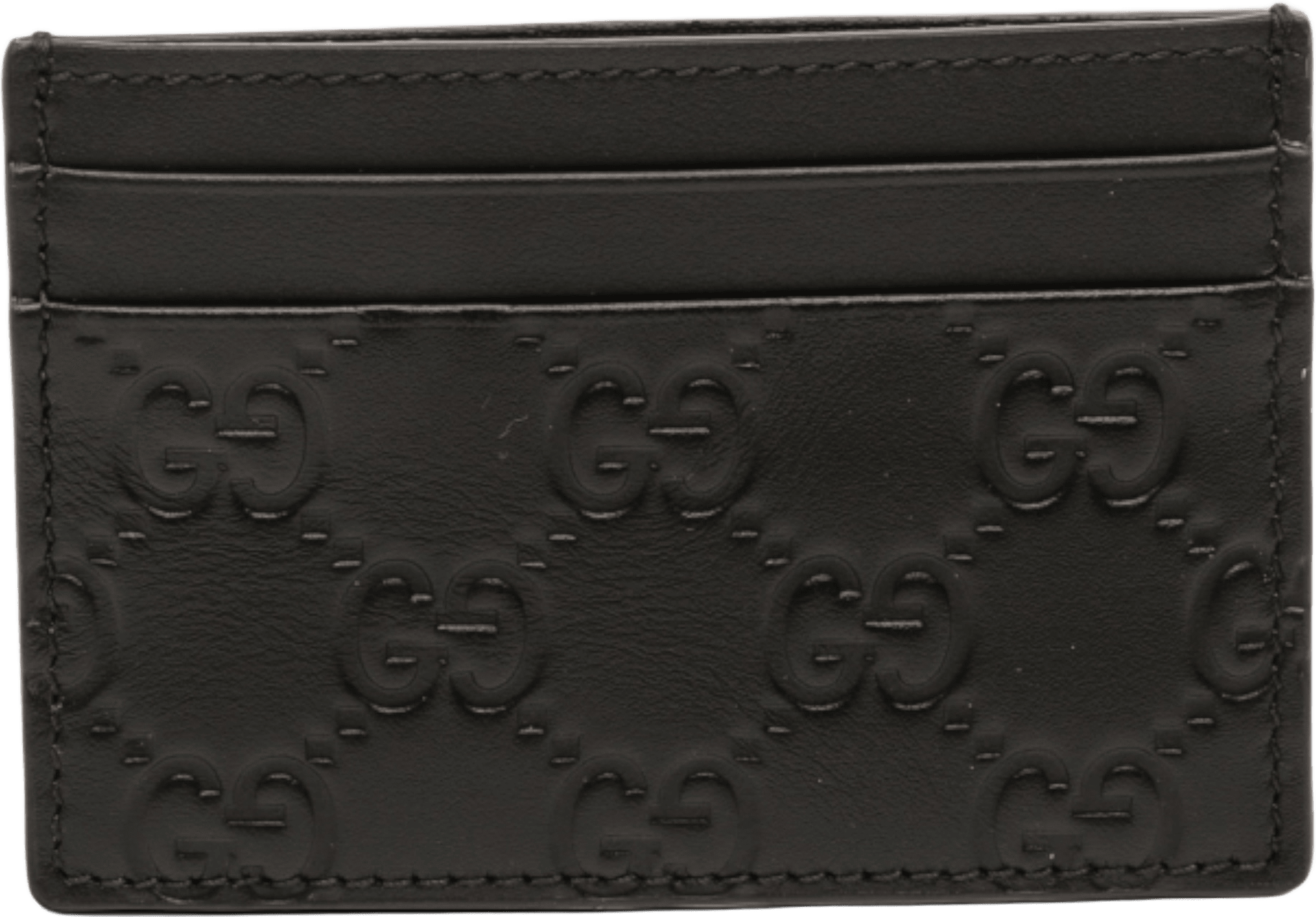 Gucci Guccissima Card Holder, från Luxclusif, i färgen black.