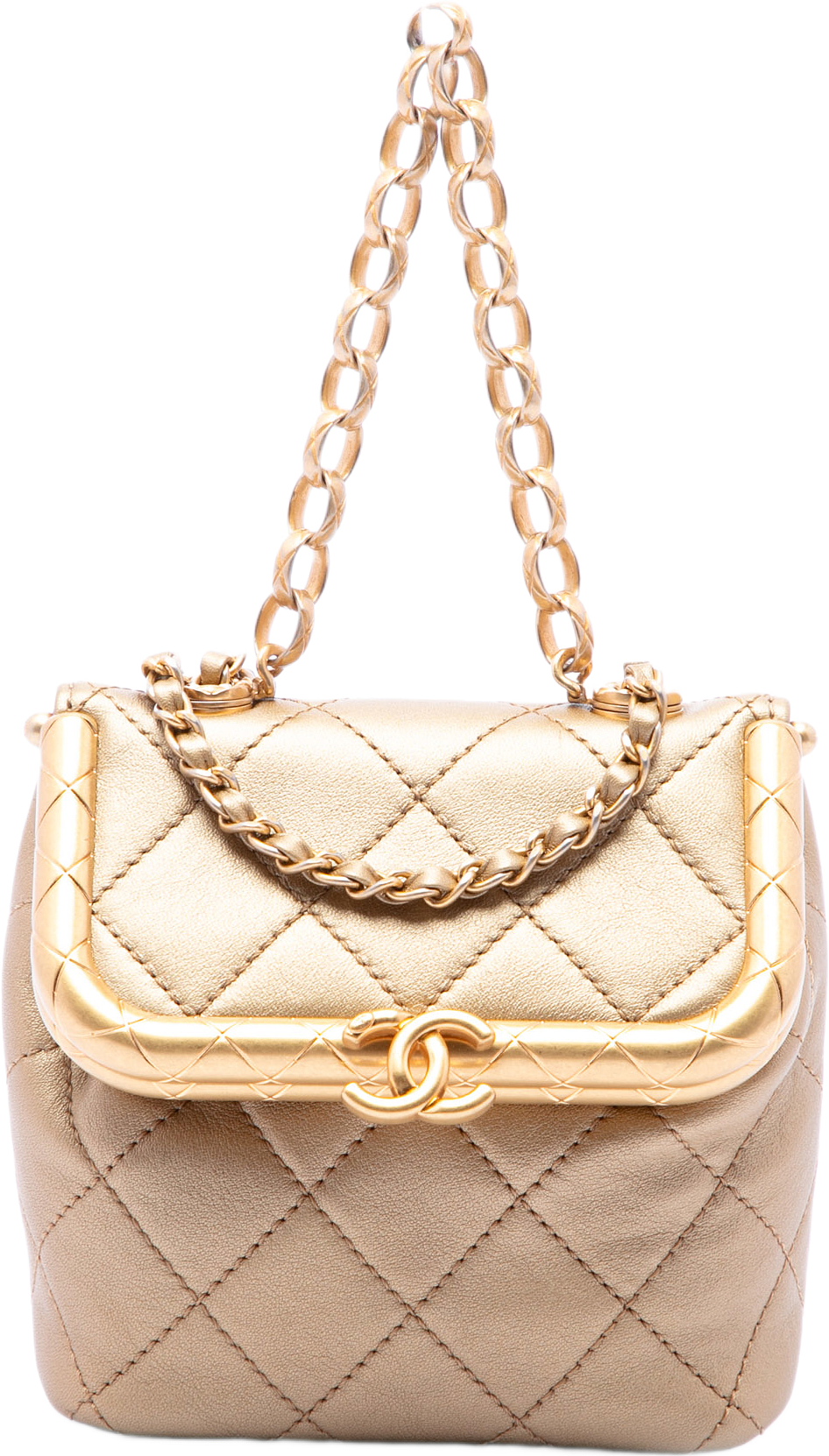 Chanel Micro Quilted Lambskin My Crush Bag, från Luxclusif, i färgen guld.