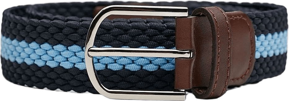 Flätat Bälte Markham, från John Henric, i färgen blue & light blue.