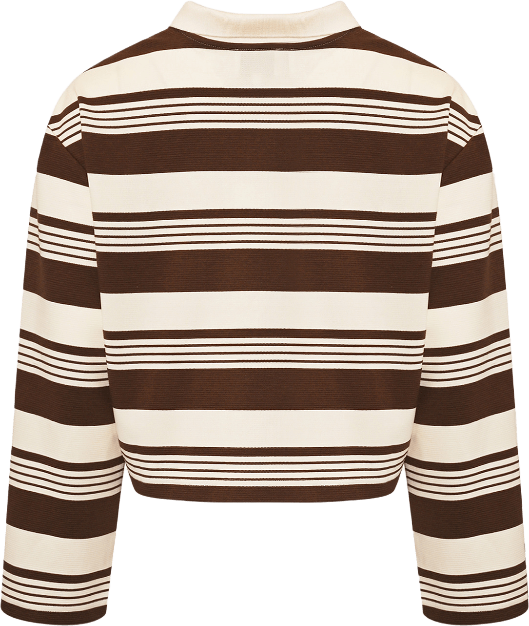Lynlee Polo - Brown Offwhite Stripe Cropped
