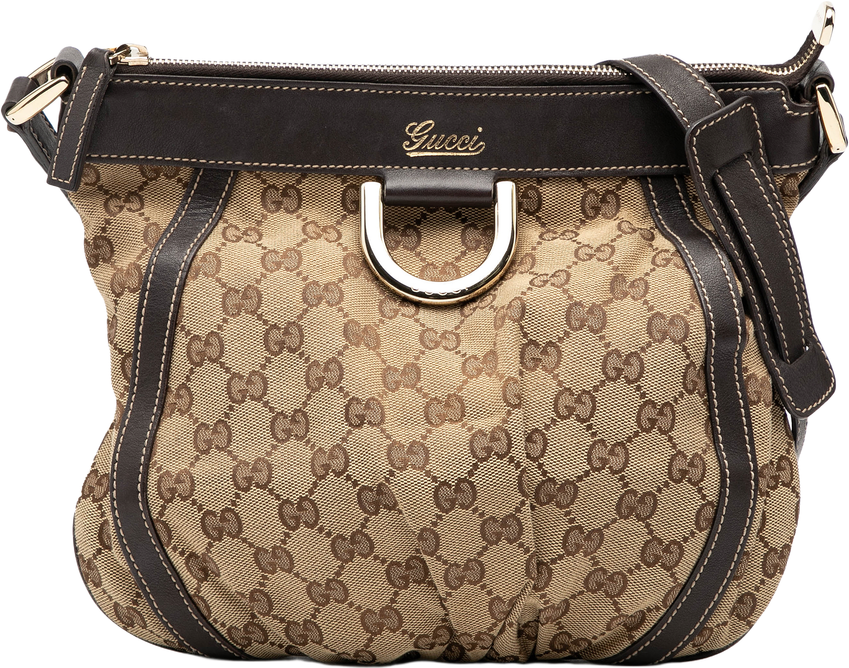 Gucci Gg Canvas Abbey D Ring Crossbody, från Luxclusif, i färgen beige.