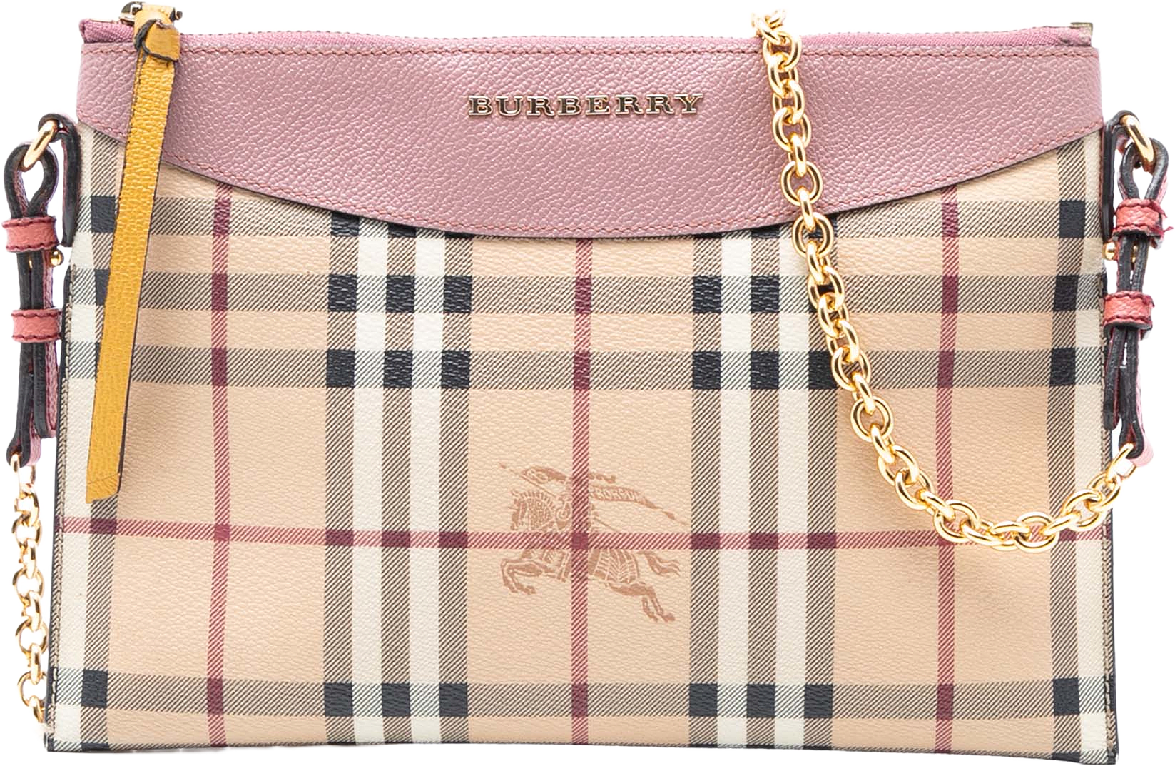 Burberry Haymarket Check Coated Canvas Peyton Crossbody, från Luxclusif, i färgen beige.