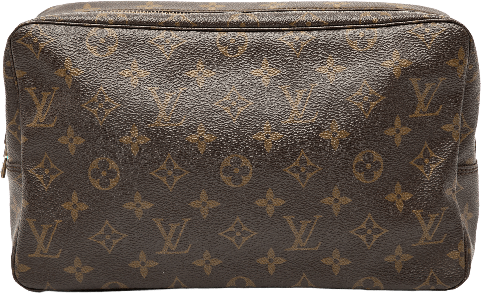 Louis Vuitton Monogram Trousse Toilette 28, från Luxclusif, i färgen brown.