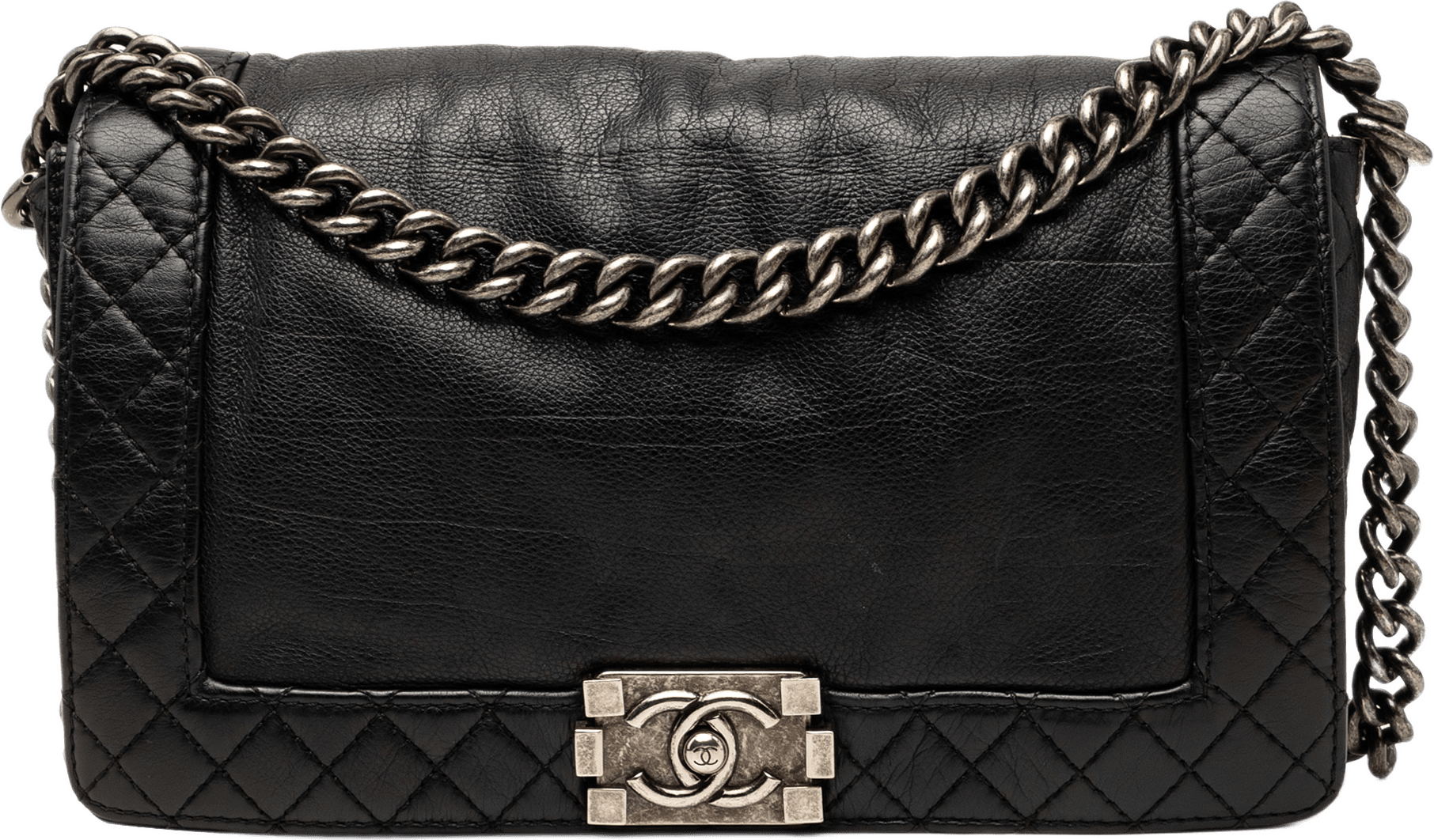 Chanel Medium Calfskin Boy Reverso Flap, från Luxclusif, i färgen black.