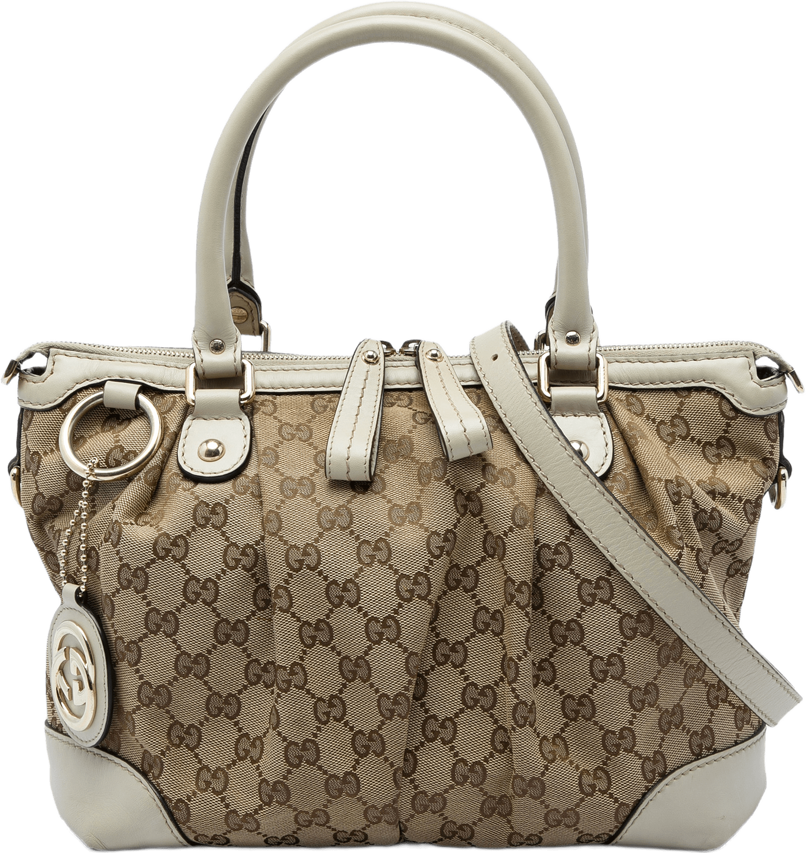 Gucci Gg Canvas Sukey Satchel, från Luxclusif, i färgen vit.