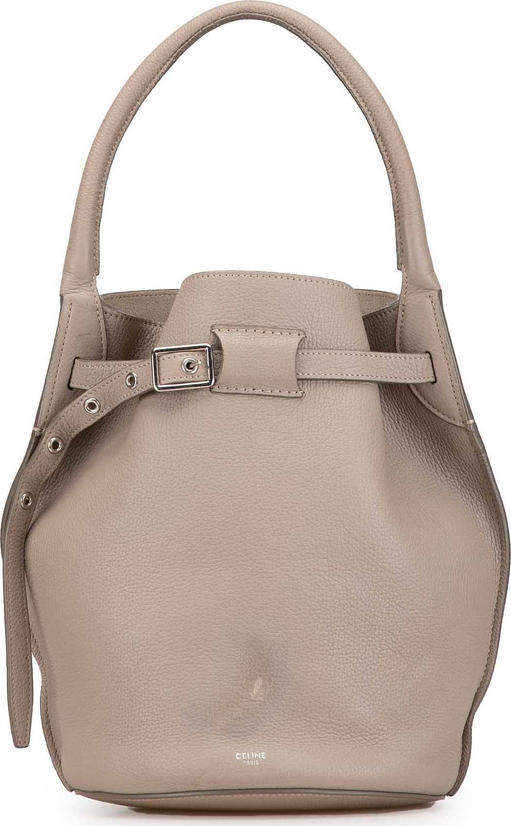 Celine Leather Big Bag Bucket, från Luxclusif, i färgen beige.