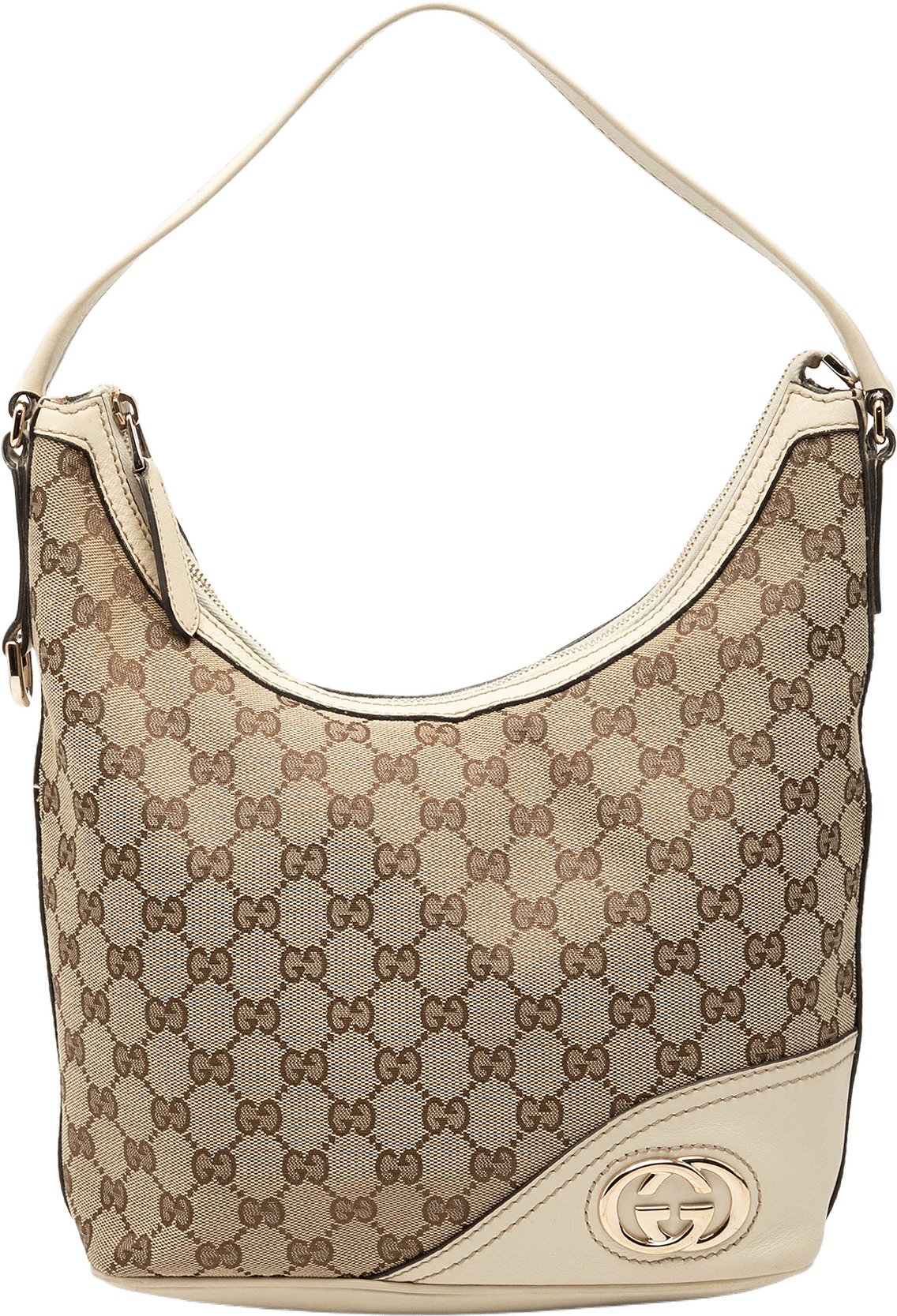 Gucci Gg Canvas New Britt Shoulder Bag, från Luxclusif, i färgen beige.