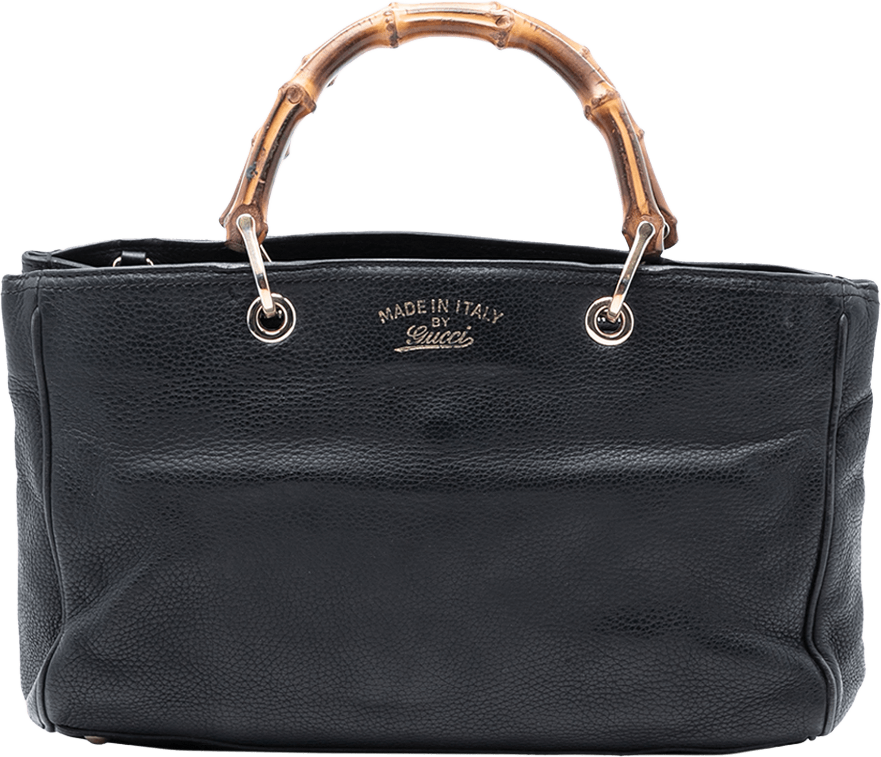 Gucci Medium Calfskin Bamboo Shopper Satchel, från Luxclusif, i färgen black.