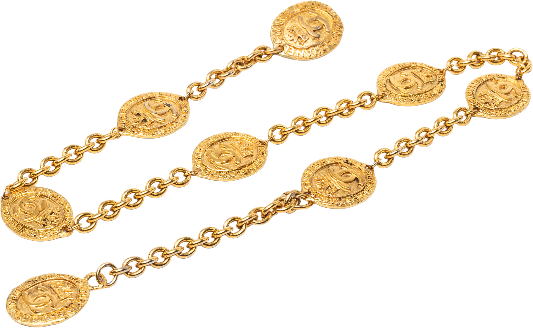 Chanel Cc Gold Plated Medallion Chain Belt, från Luxclusif, i färgen guld.