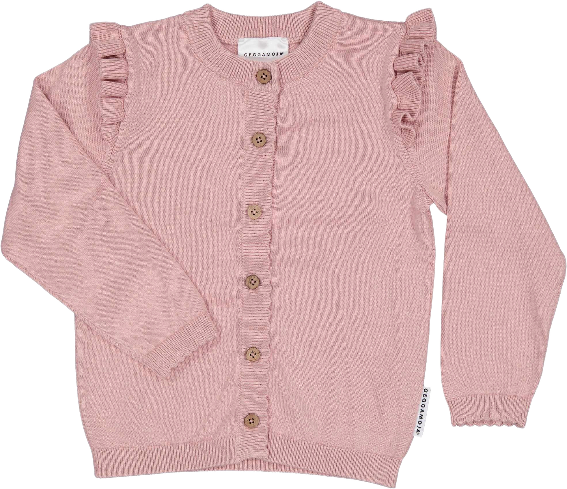 Cardigan, från Geggamoja, i färgen old pink.
