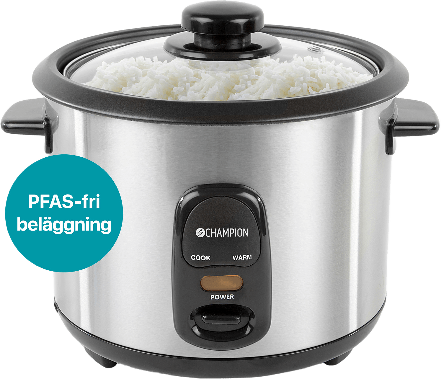 Riskokare Ceramic 1,5l, från Champion Nordic, i färgen rostfri.