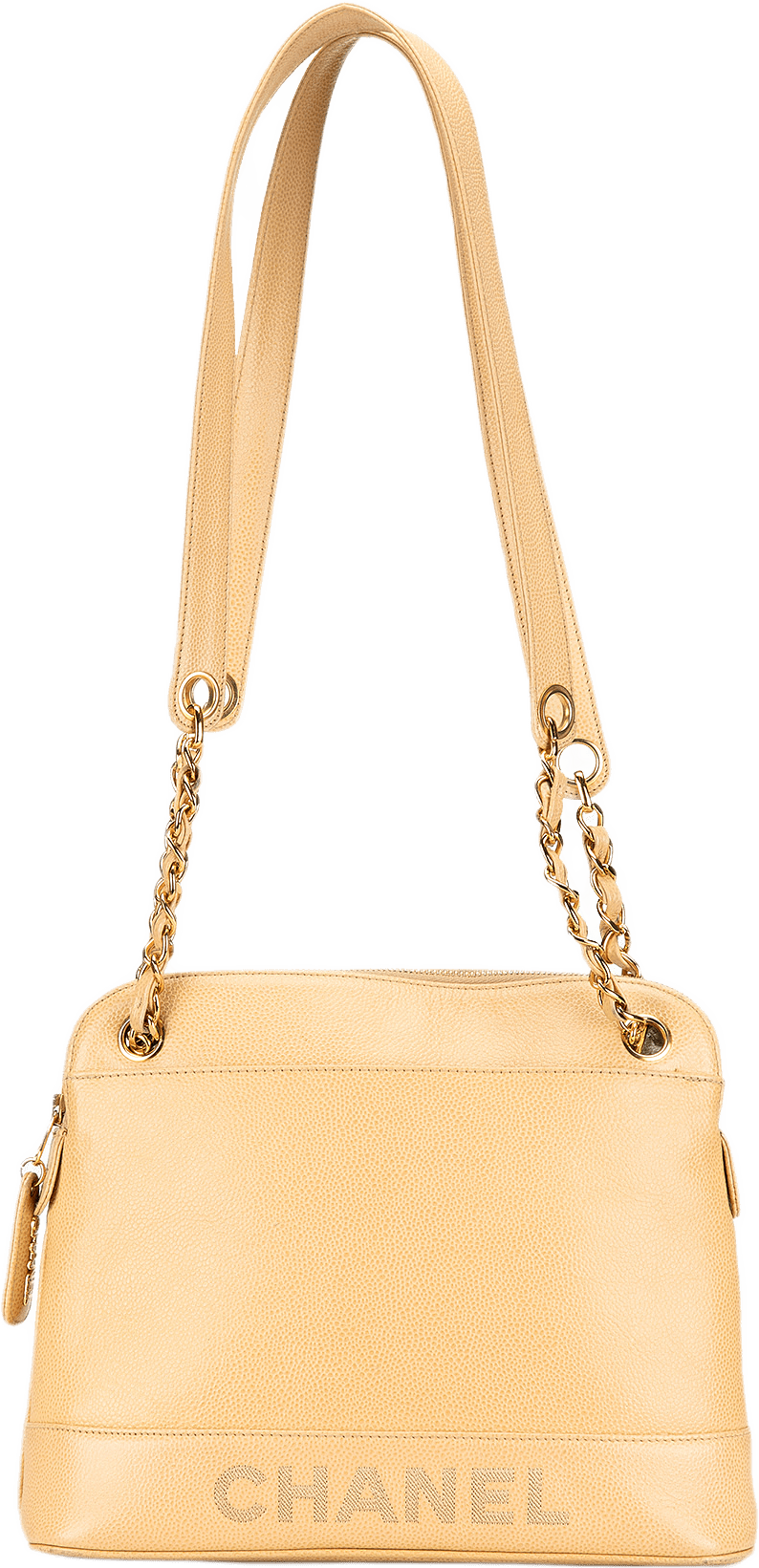 Chanel Caviar Shoulder Bag, från Luxclusif, i färgen light yellow.