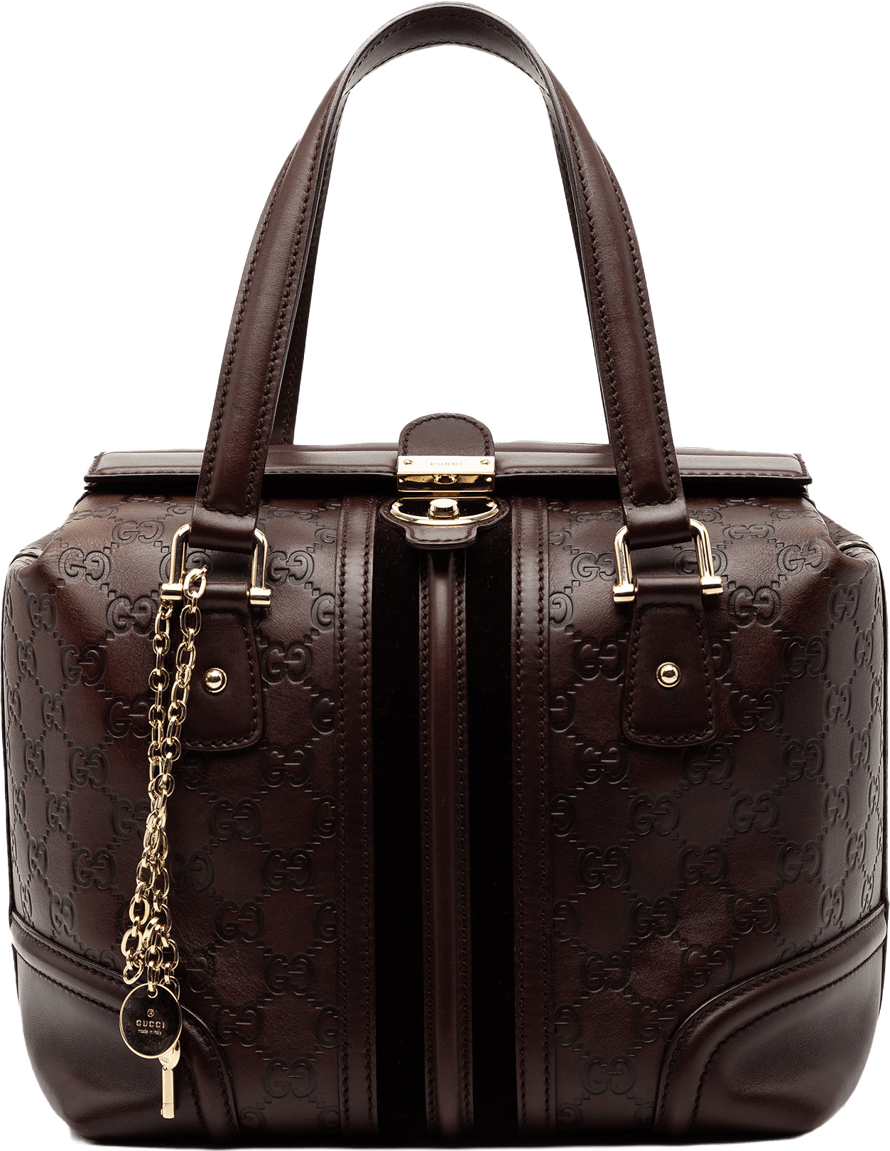 Gucci Guccissima Treasure Handbag, från Luxclusif, i färgen dark brown.