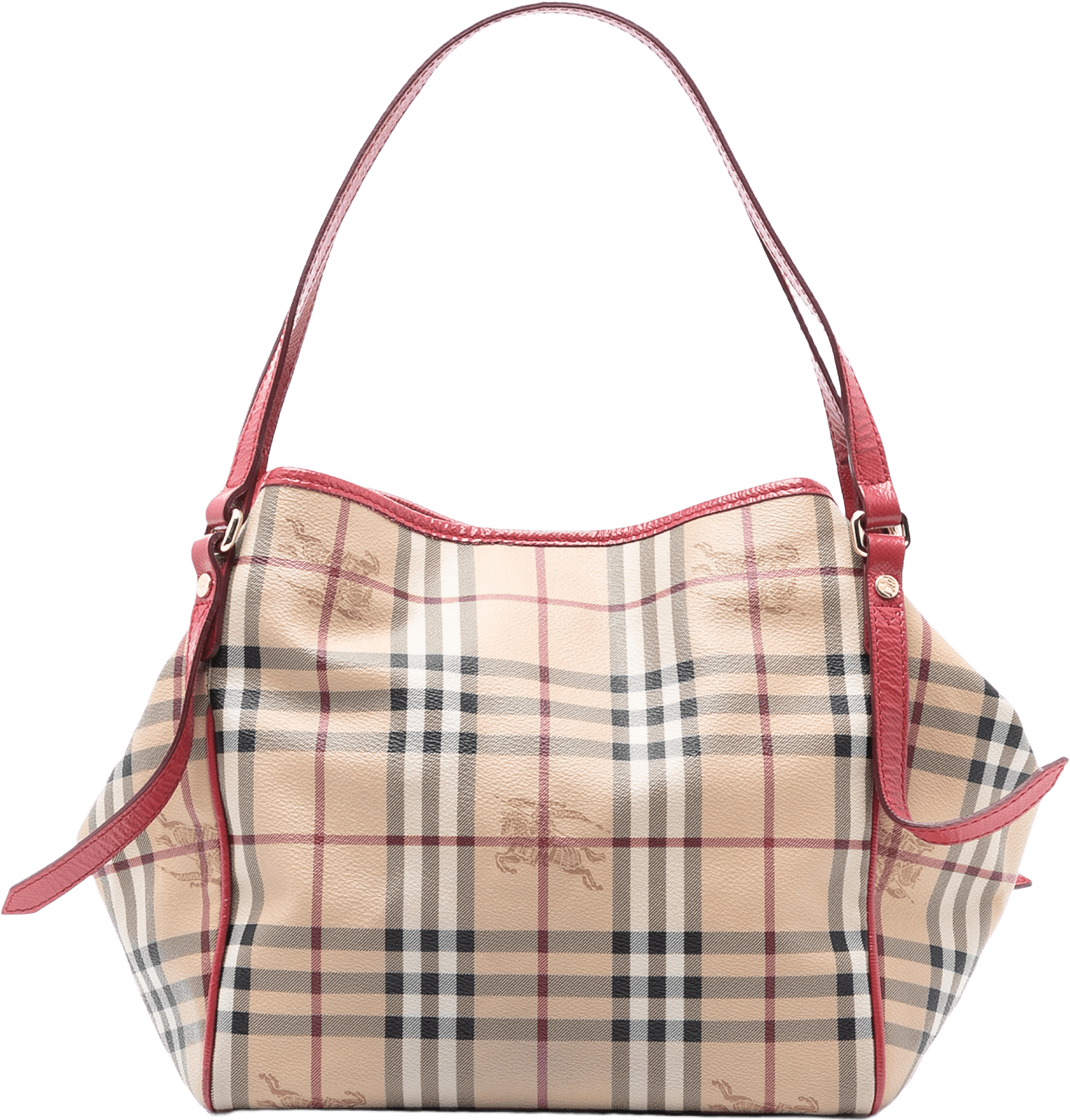 Burberry Small Haymarket Check Coated Canvas Canterbury Tote, från Luxclusif, i färgen beige.