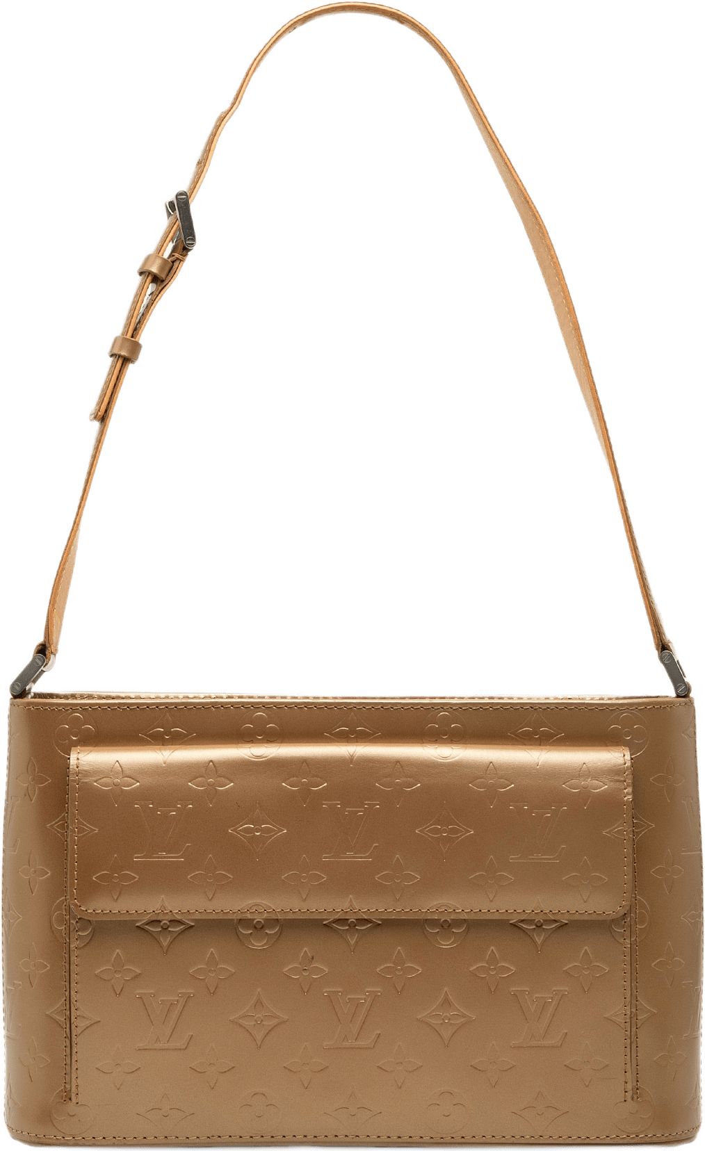 Louis Vuitton Monogram Mat Alston, från Luxclusif, i färgen gold.