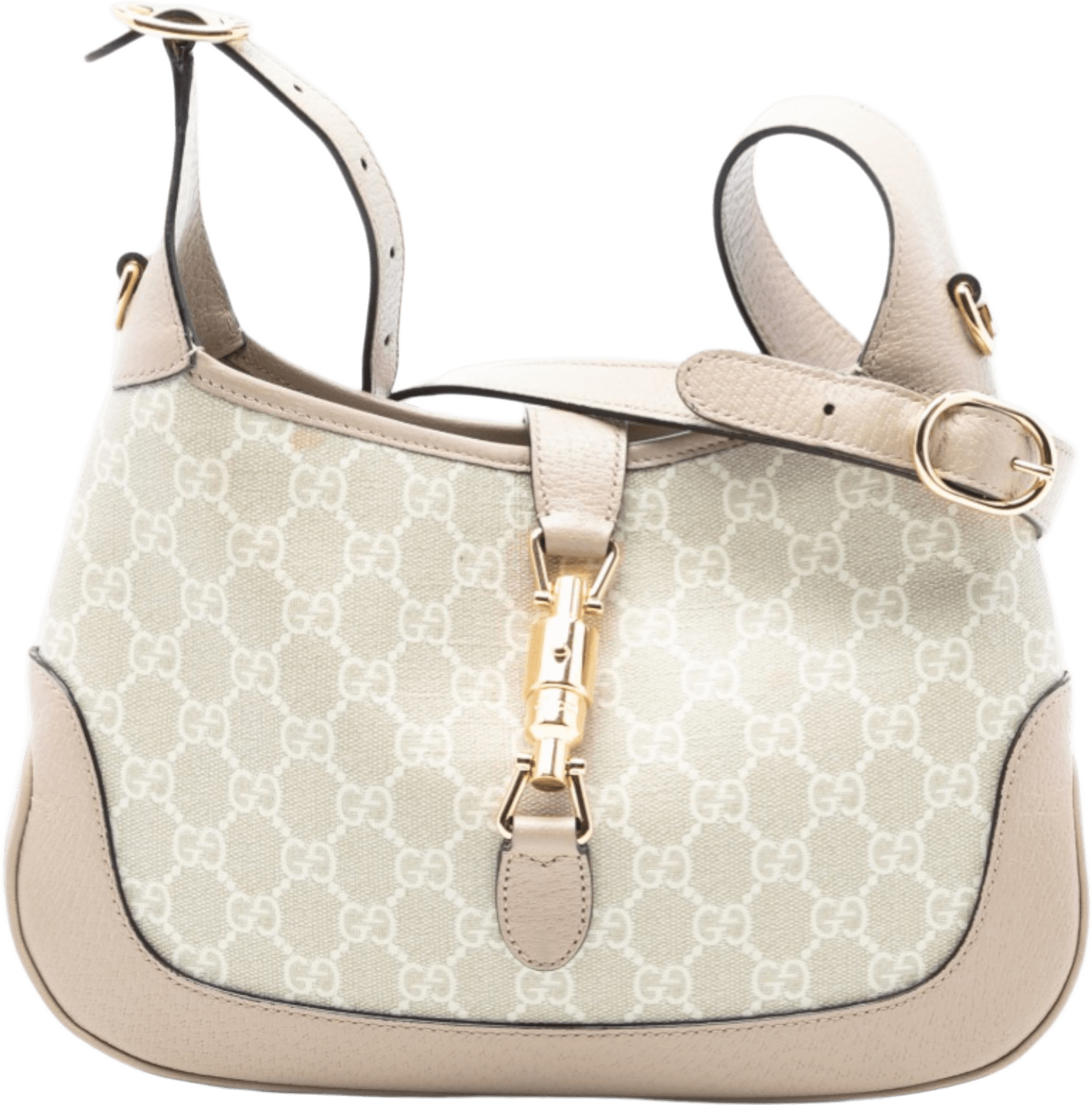 Gucci Small Gg Supreme Jackie 1961 Crossbody, från Luxclusif, i färgen beige.
