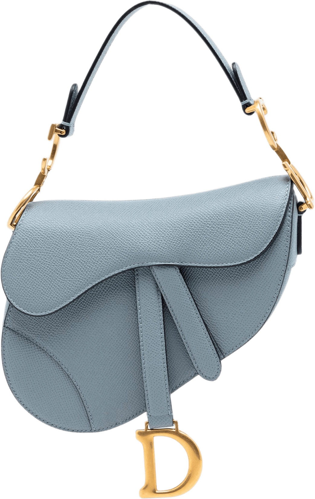 Dior Grained Calfskin Saddle Bag, från Luxclusif, i färgen light blue.