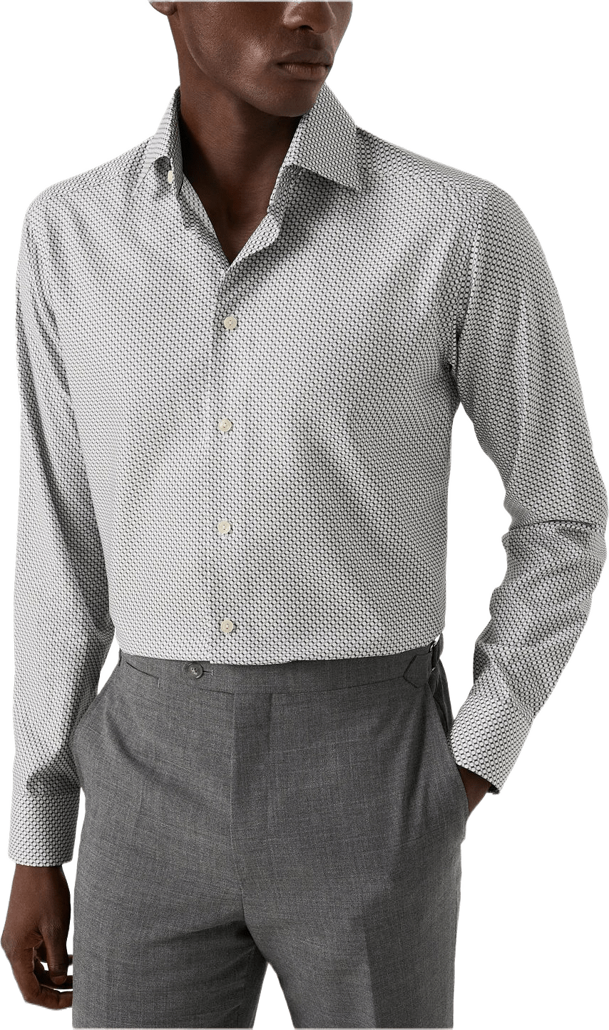 Geometrisk Signature Twill-skjorta Contemporary Fit, från Eton, i färgen dark blue.