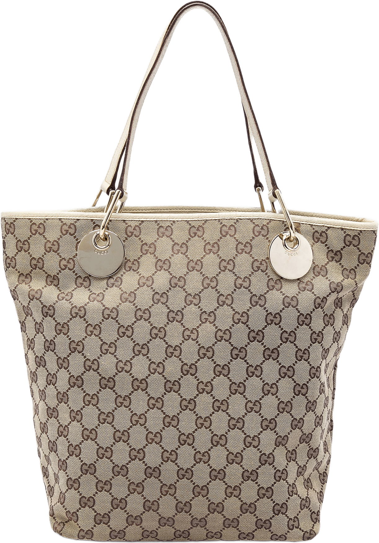 Gucci Large Gg Canvas Eclipse Tote, från Luxclusif, i färgen vit.